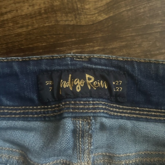 Indigo Rein Ripped Blue Skinny Jeans - Picture 2 of 2